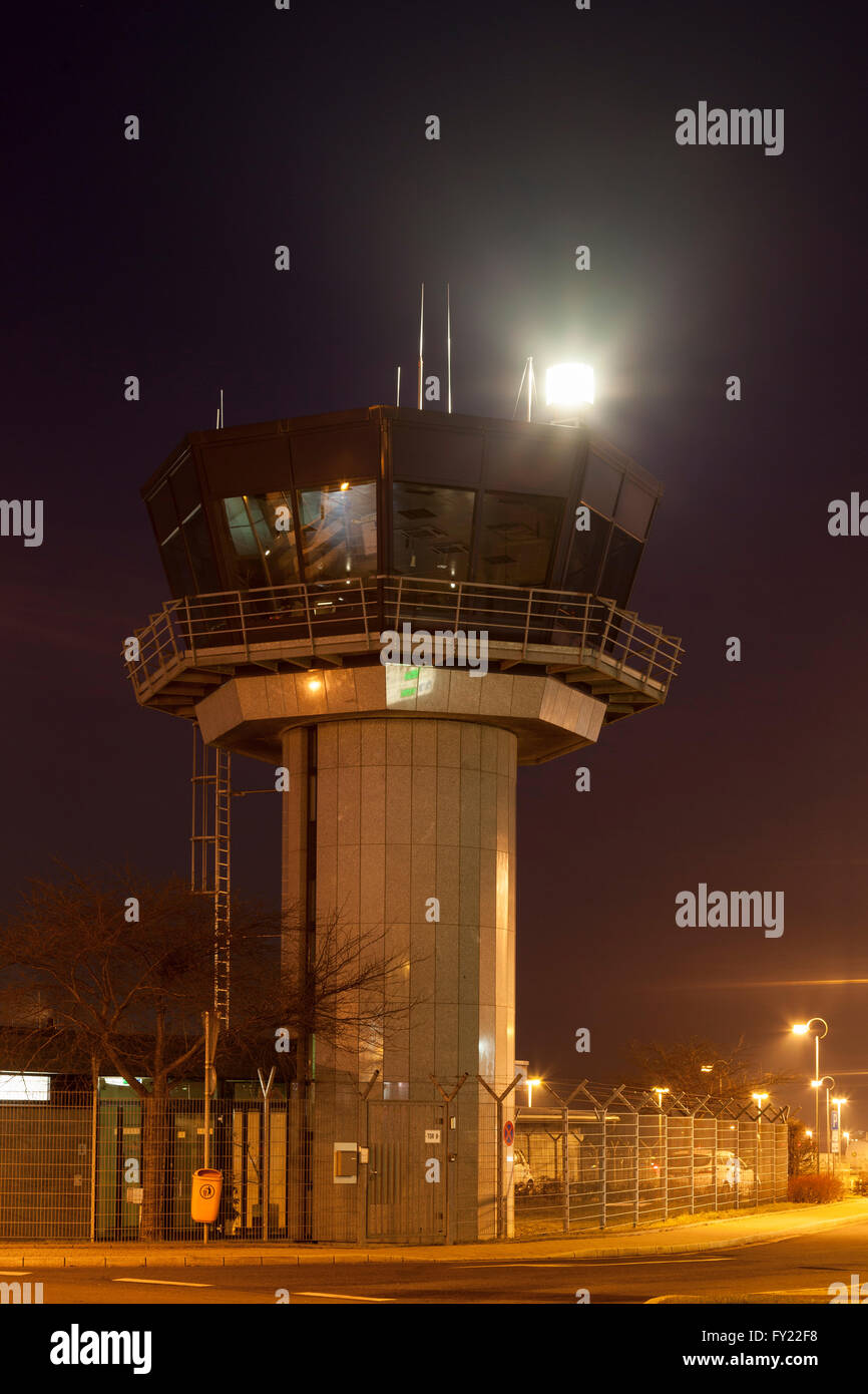 Tower at Dortmund Airport 21, Dortmund, Ruhr Area, North Rhine-Westphalia, Germany Stock Photo