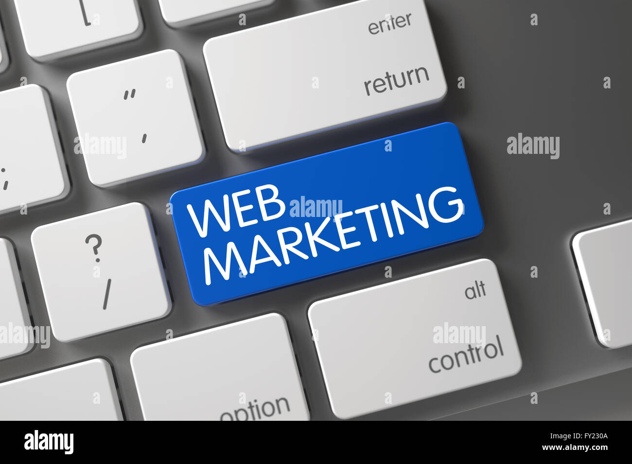 Web Marketing CloseUp of Keyboard. Stock Photo