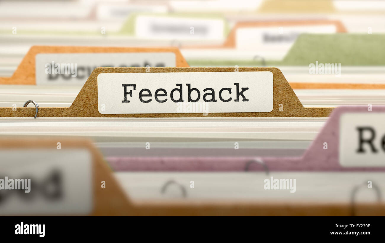 Feedback Concept on File Label. Stock Photo
