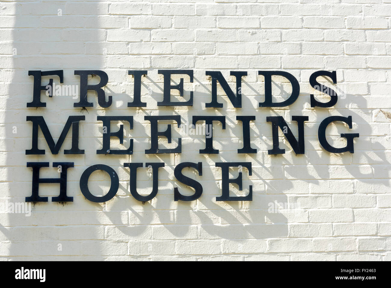 The sign for the Friends Meeting House Jesus Lane Cambridge UK Stock Photo