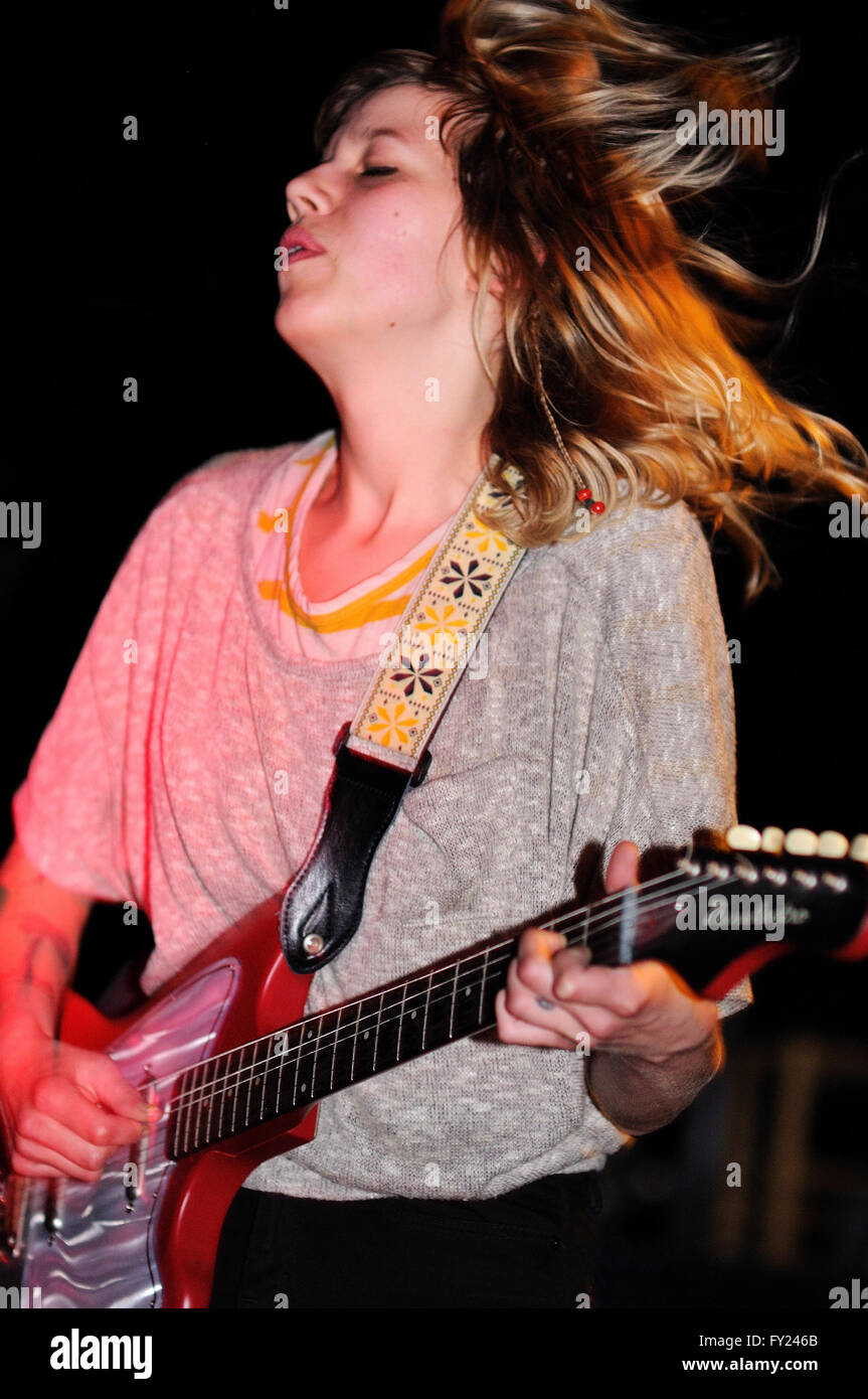 BARCELONA - MAR 30: Vivian Girls band performs at KGB on March 30, 2011 in Barcelona, Spain. Stock Photo