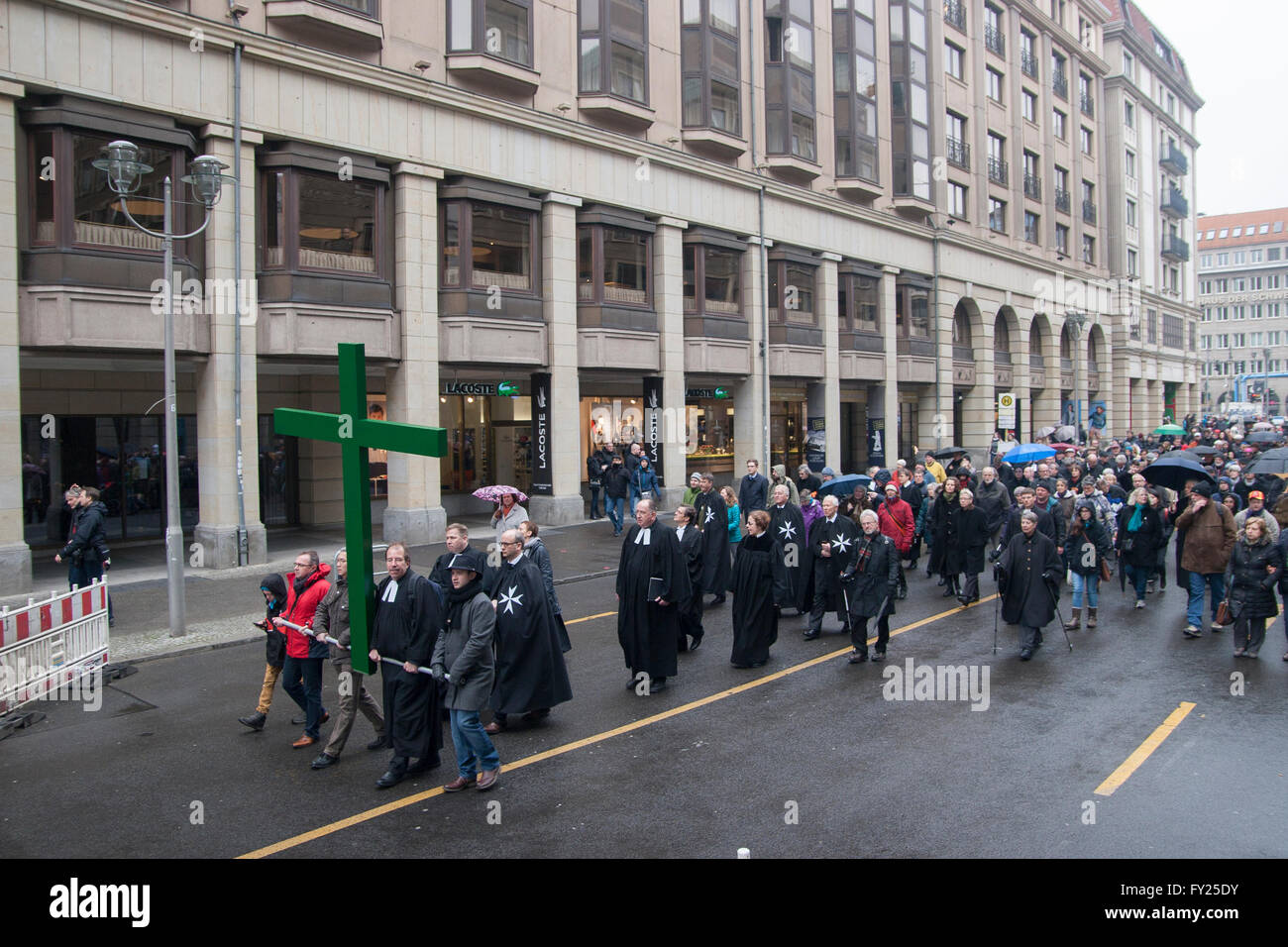 Ecumenical Good Friday procession in Berlin, Germany. Stock Photo