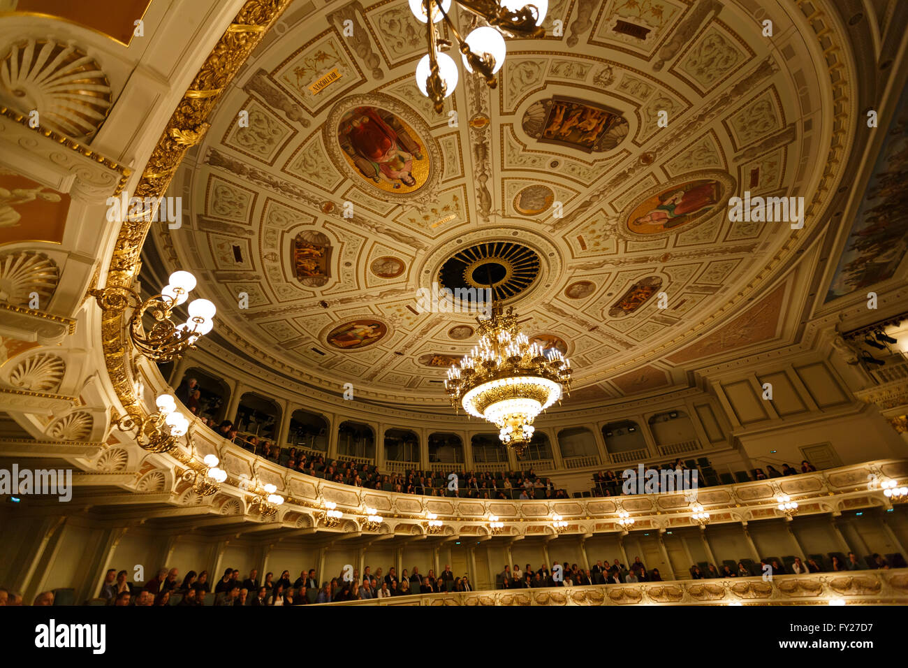 Balconies of Semper Opera House indoor, Dresden Stock Photo Alamy