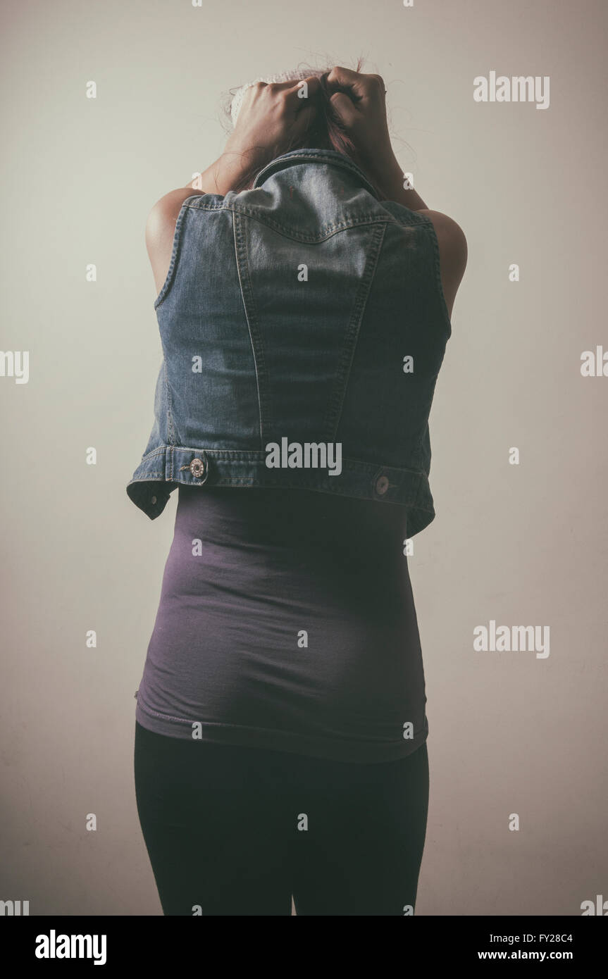 Pulling hair back hires stock photography and images Alamy