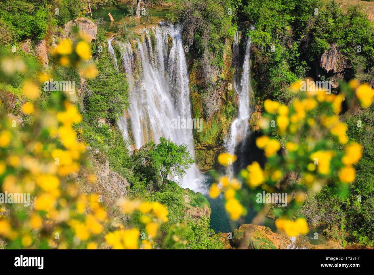 Waterfall 'Manojlovac' in National Park Krka, Croatia Stock Photo