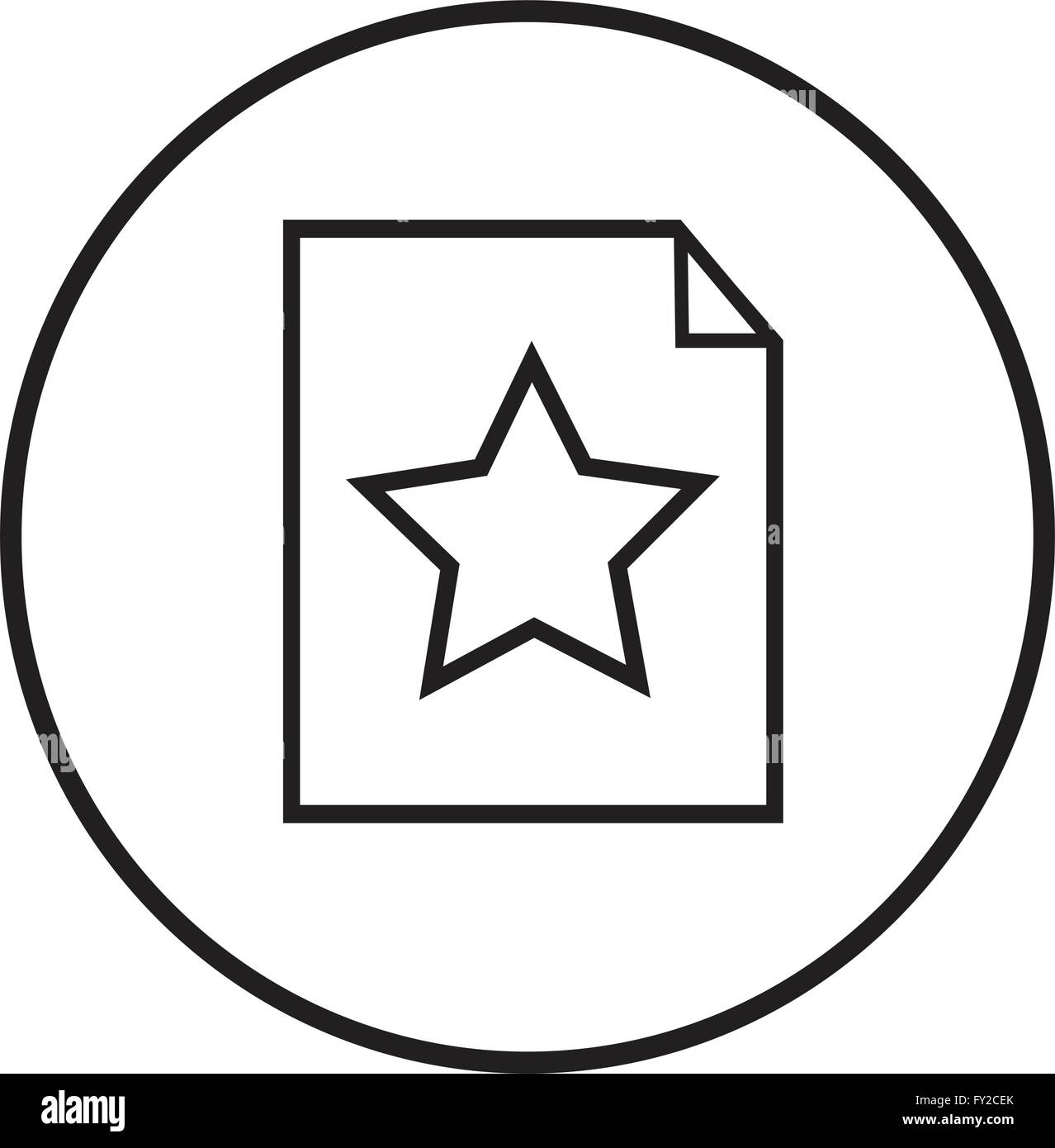 Thin line star document icon Illustration design Stock Vector Image ...