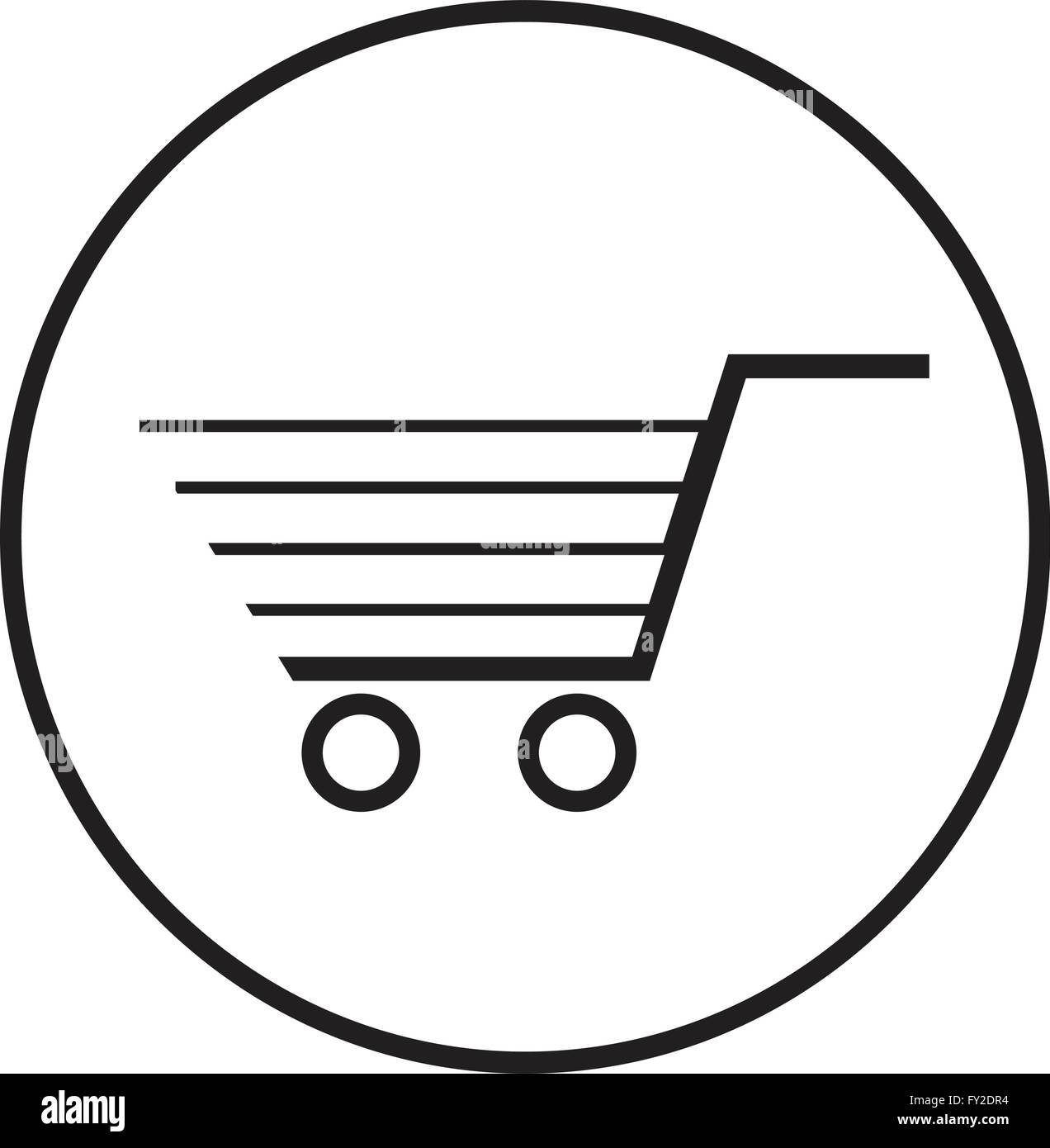 Thin Line Shopping Cart Icon Illustration design Stock Vector Image ...