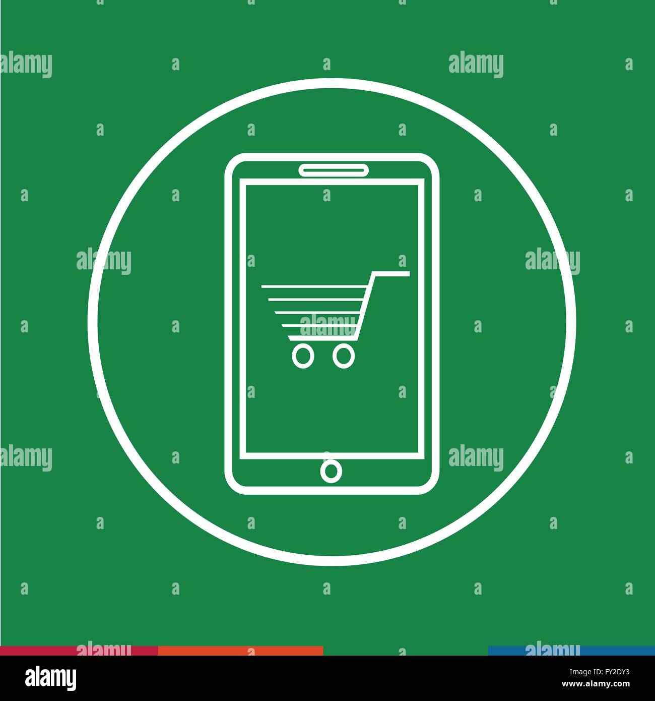 Thin Line Mobile Shopping Icon Stock Vector Image & Art - Alamy