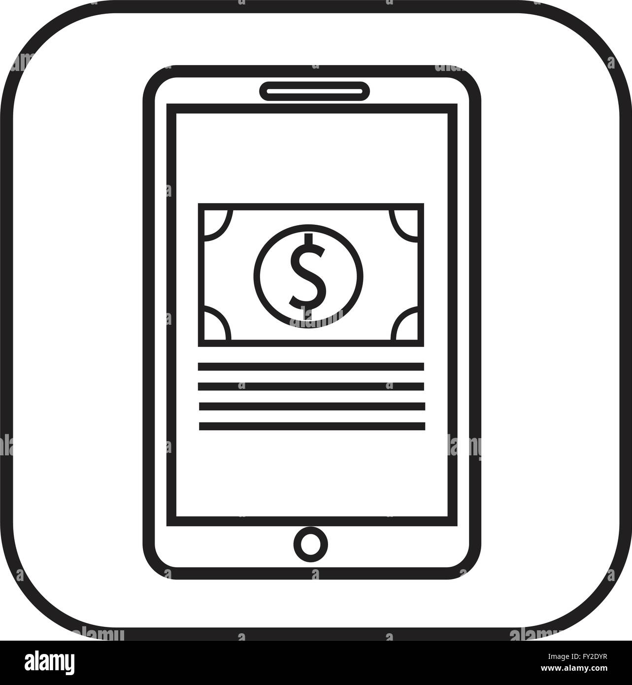 Thin Line Mobile Payment Icon Illustration design Stock Vector Image ...