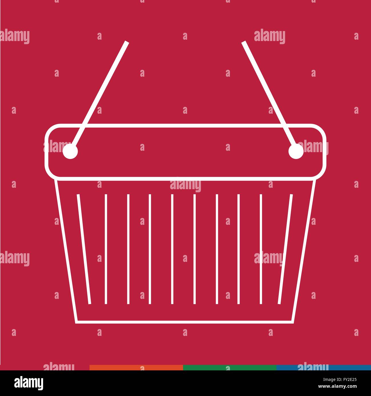 Thin Line Shopping Basket Icon Illustration design Stock Vector Image ...
