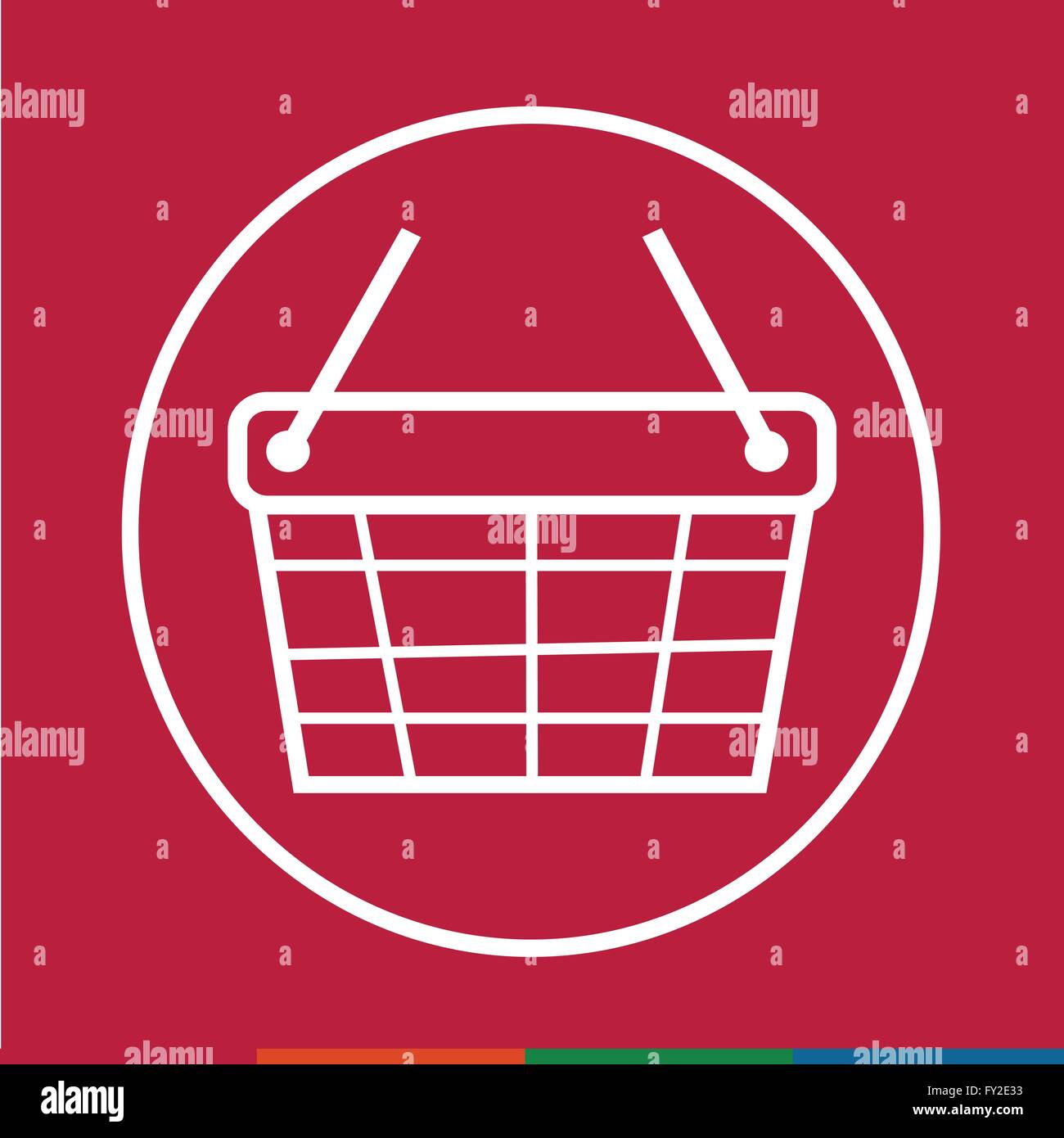 Thin Line Shopping Basket Icon Illustration design Stock Vector Image ...