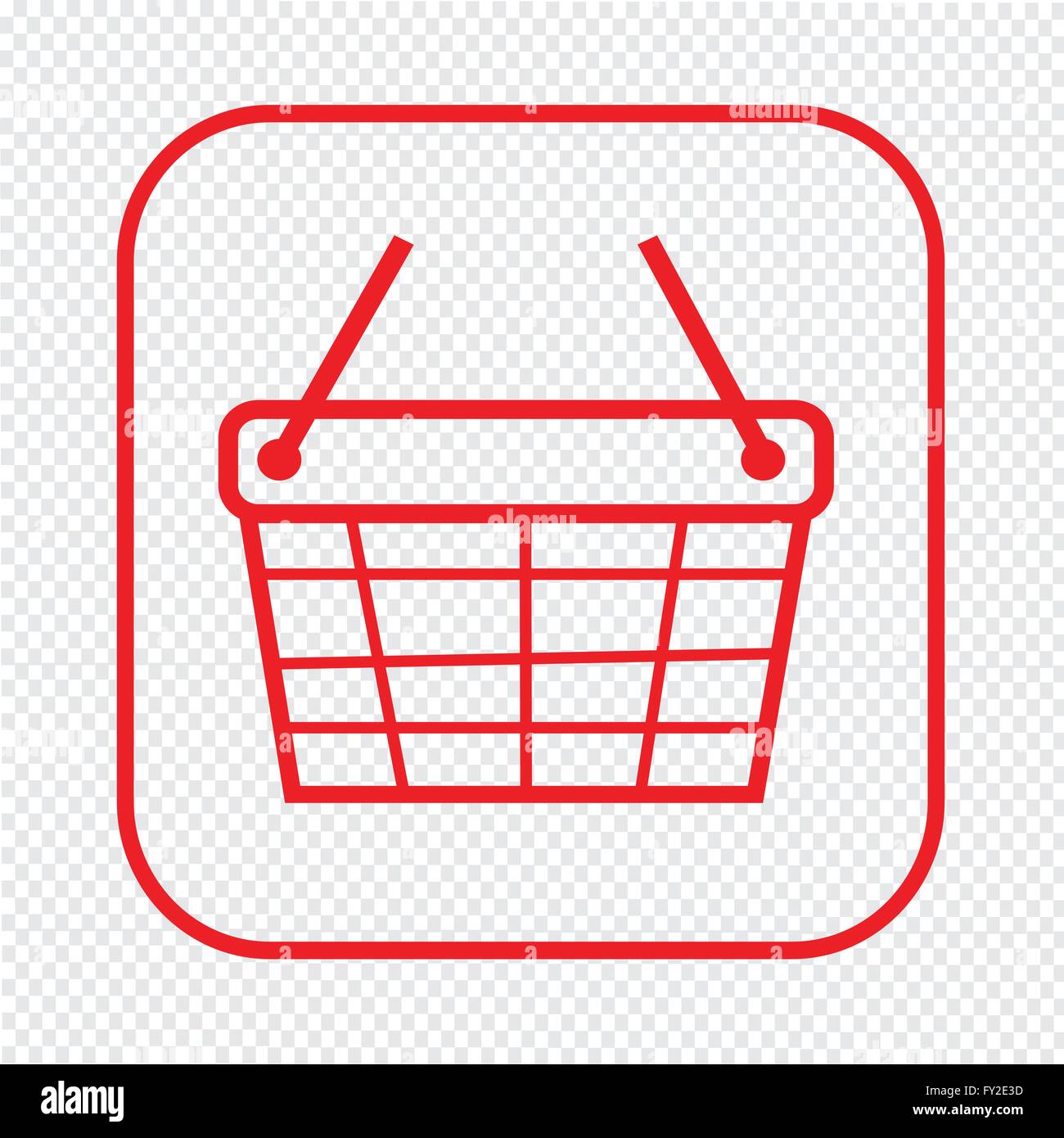 Thin Line Shopping Basket Icon Illustration design Stock Vector Image ...