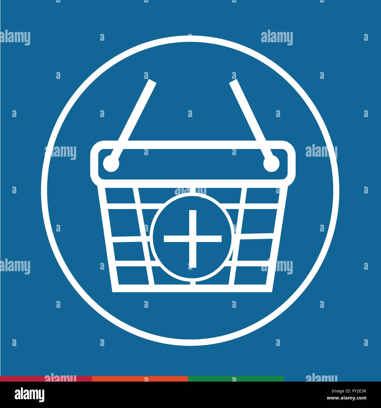Thin Line Shopping Basket Icon Illustration design Stock Vector Image ...