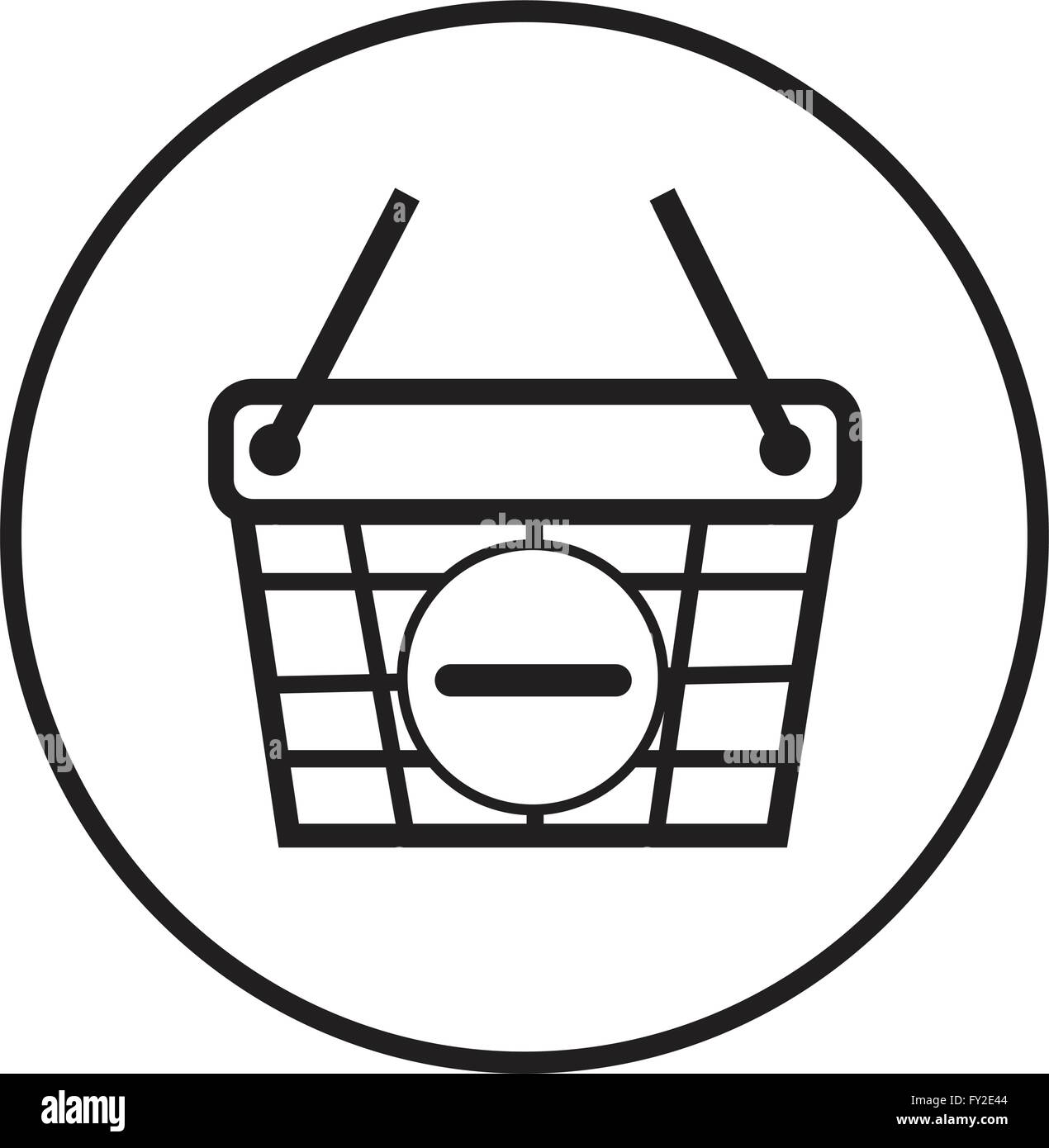 Thin Line Shopping Basket Icon Illustration design Stock Vector Image ...