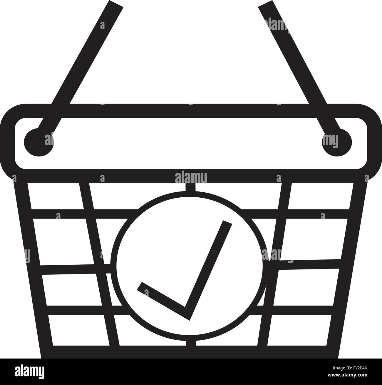 Thin Line Shopping Basket Icon Illustration design Stock Vector Image ...