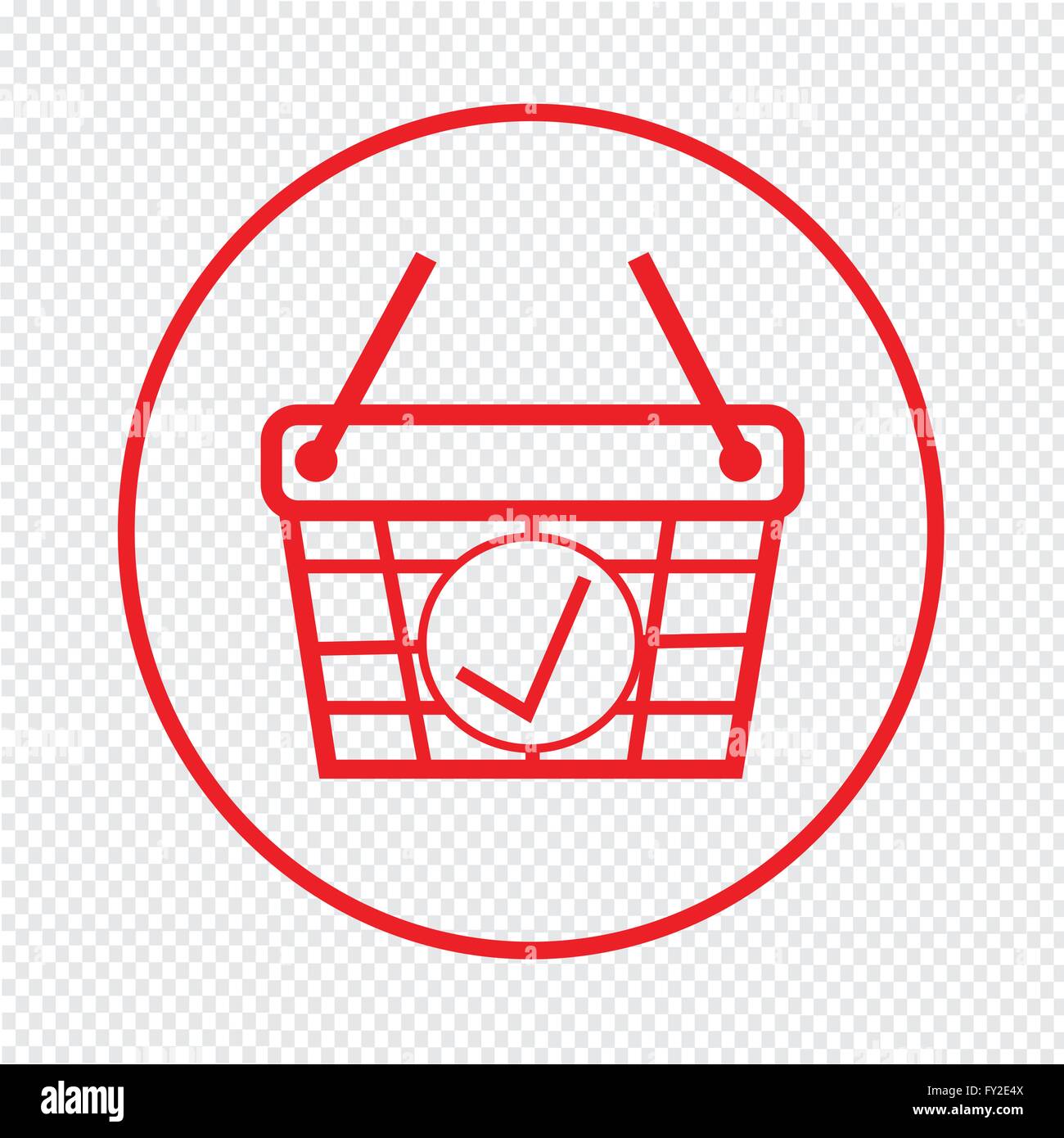 Thin Line Shopping Basket Icon Illustration design Stock Vector Image ...