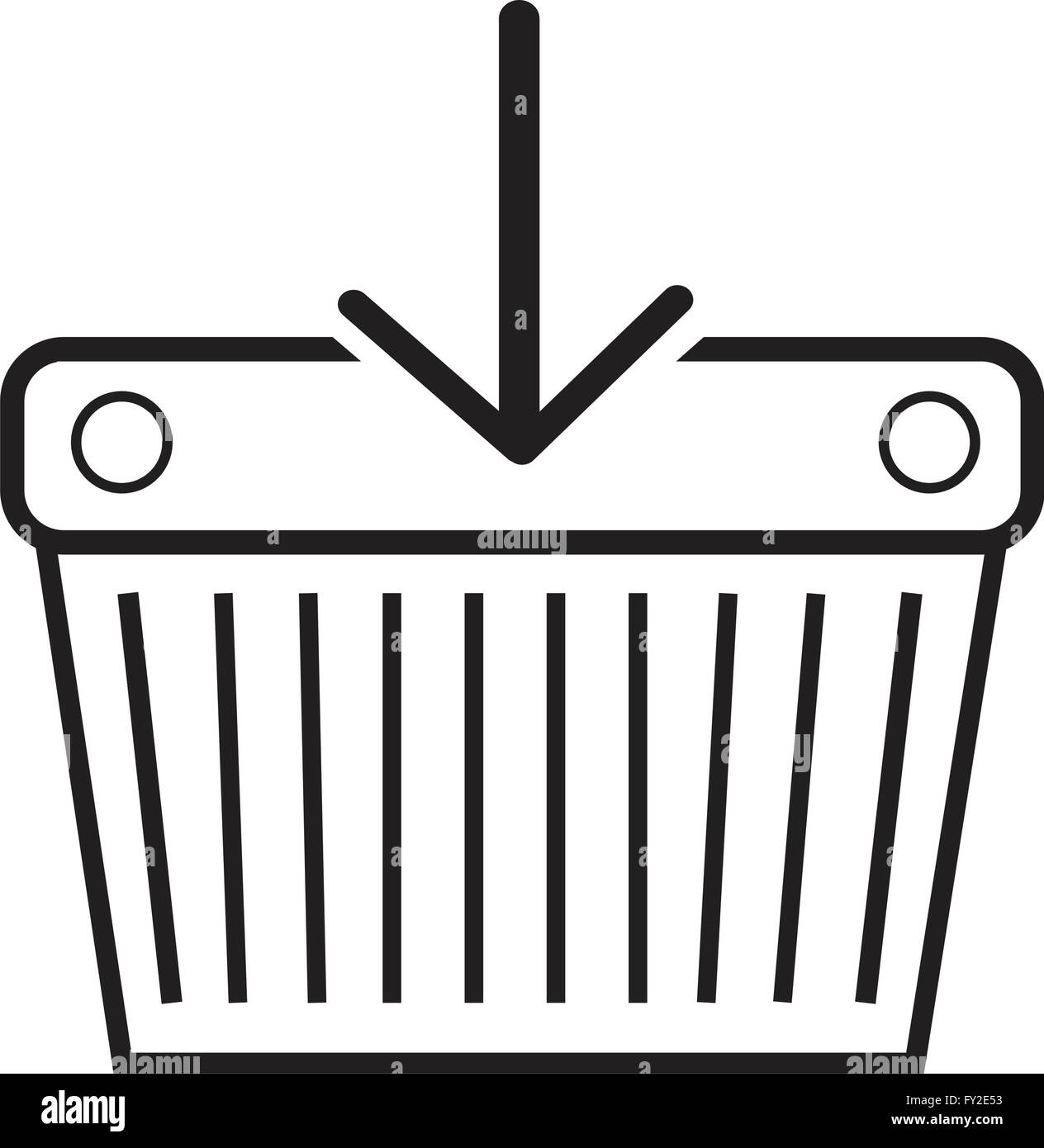 Thin Line Shopping Basket Icon Illustration design Stock Vector Image ...