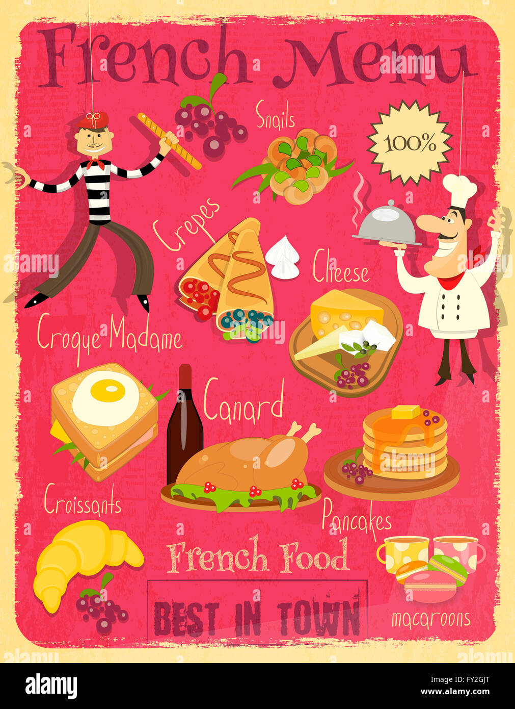 french cafe menu design