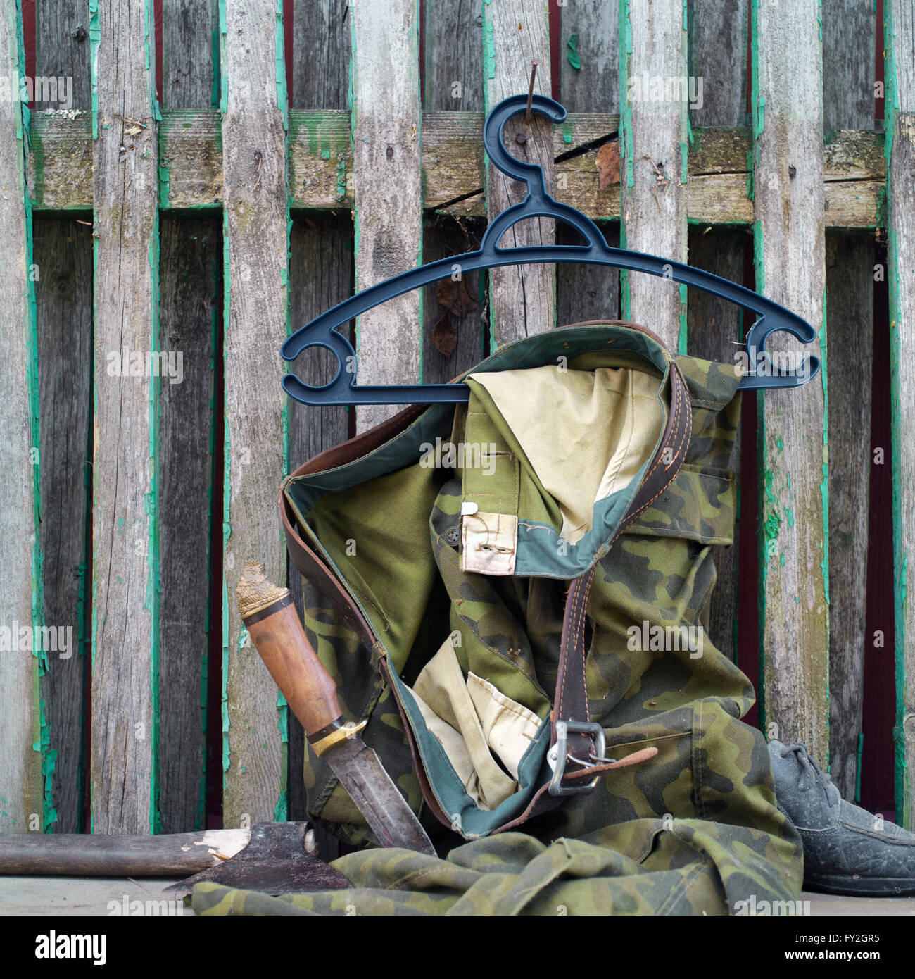 Camouflage On A Rack Stock Photo