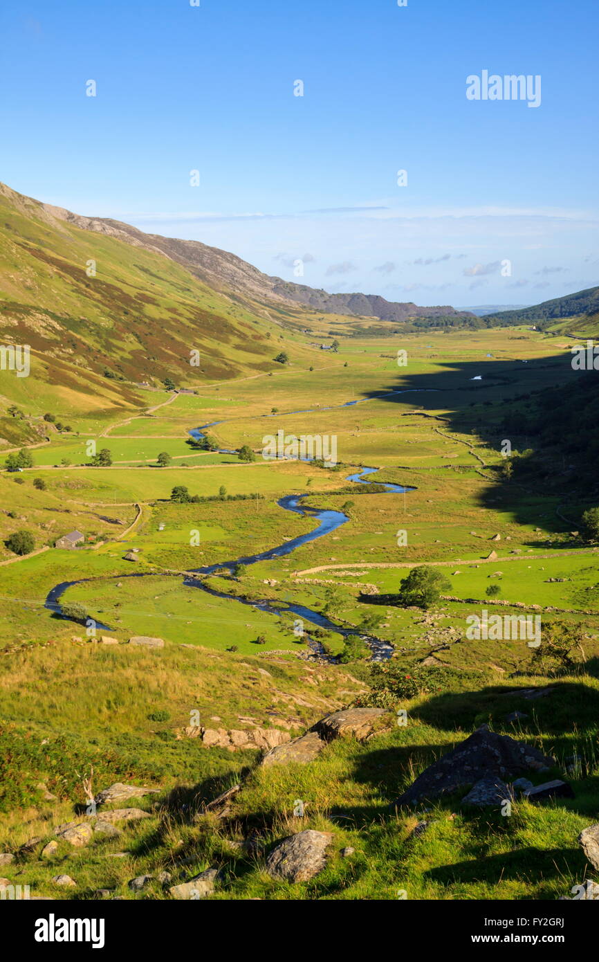 The U Shaped valley of Nant Ffrancon, Snowdonia Stock Photo