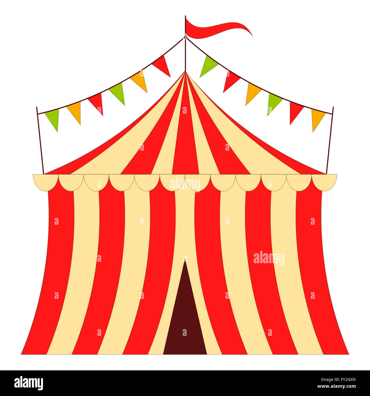 Circus Tent Isolated on White Background. Illustration Stock Photo - Alamy
