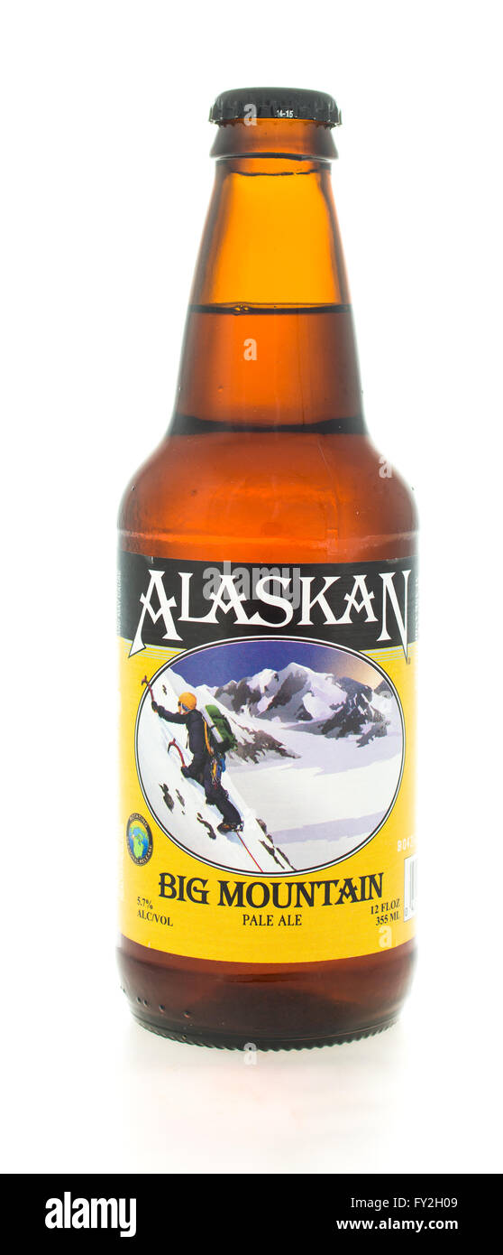 Winneconne, WI - 3 February 2015:  Alaskan beer was first brewed in 1986 and located in Juneau, AK. Stock Photo