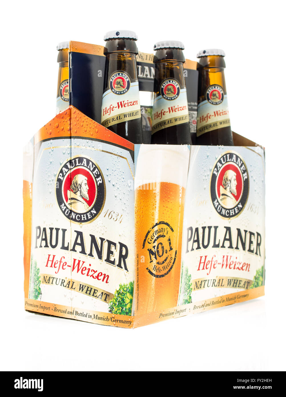 Winneconne, WI 3 Nov 2015 Six pack of Paulaner beer Stock Photo Alamy