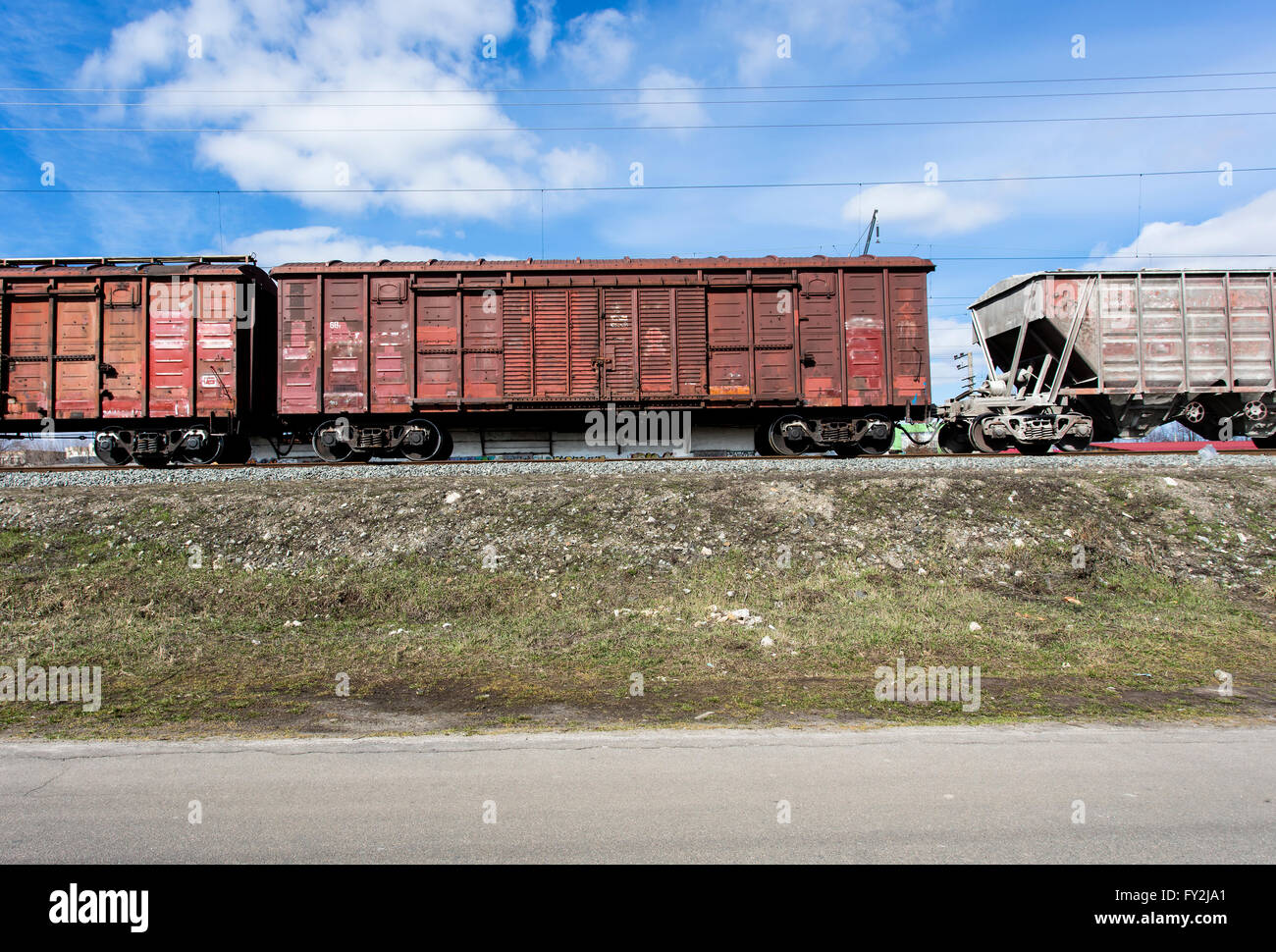 railway freight wagon Stock Photo - Alamy