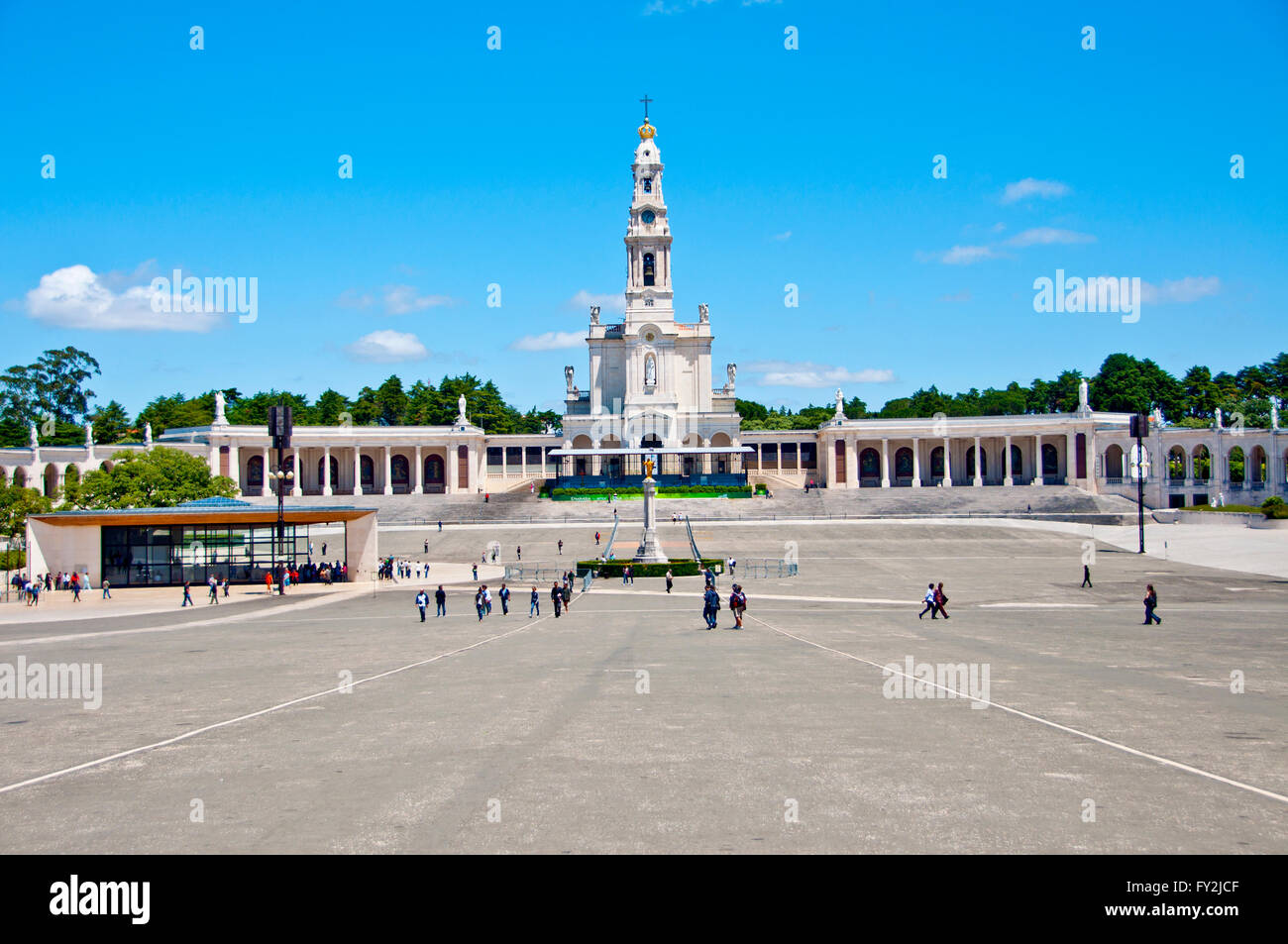 View on Church of Fatima in Portugal Stock Photo