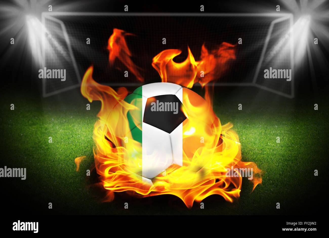 Ireland Soccer ball on fire, Football Euro 2016 Stock Photo Alamy