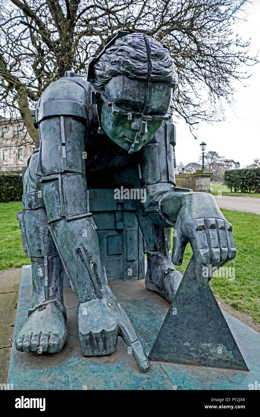 The figure of Sir Isaac Newton by Sir Eduardo Paolozzi in bronze at the  entrance to the Gallery of Modern Art (Two) in Edinburgh, Scotland, UK  Stock Photo - Alamy