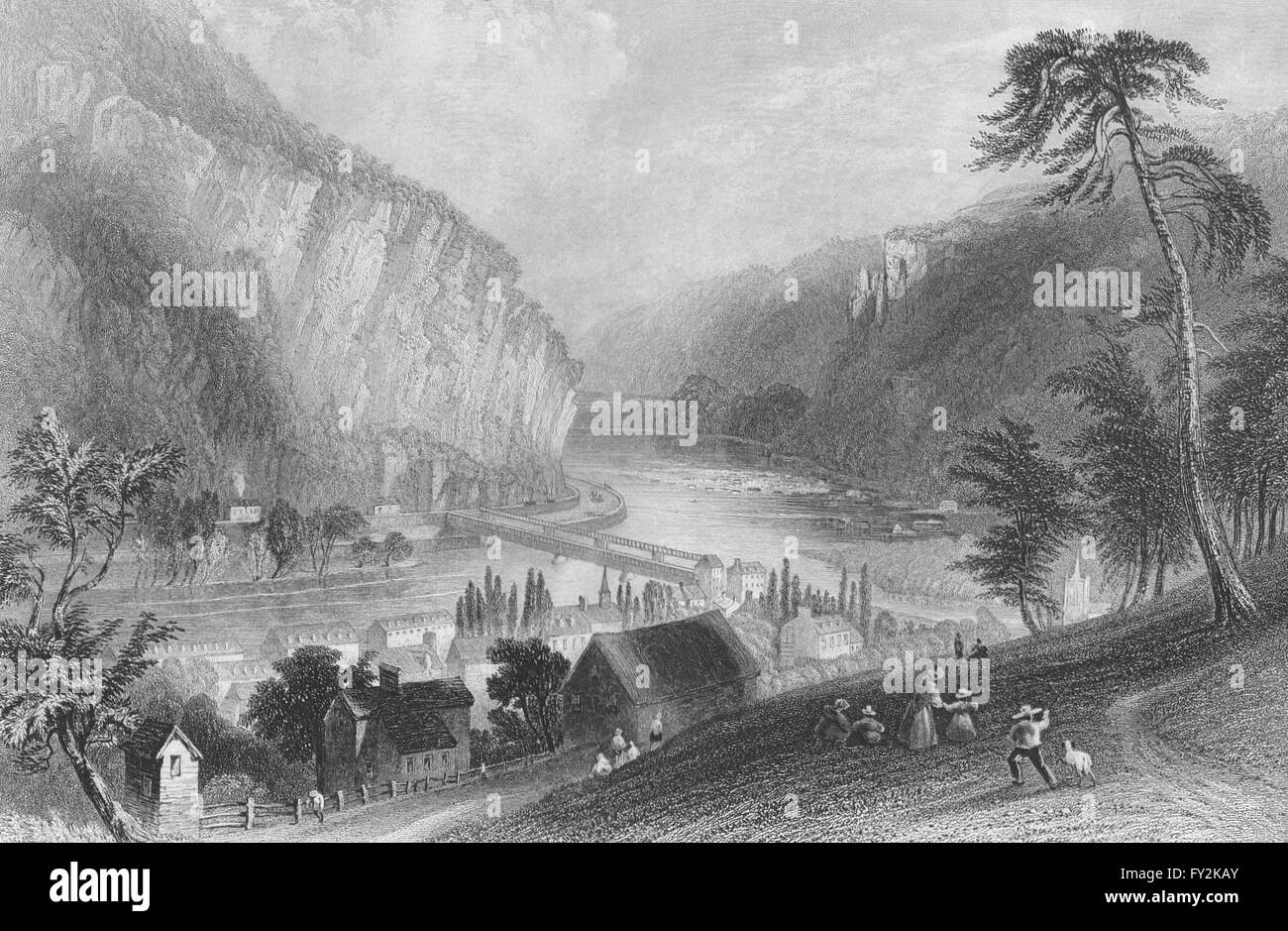 Harper's Ferry (from the Potomac side), West Virginia. WH BARTLETT