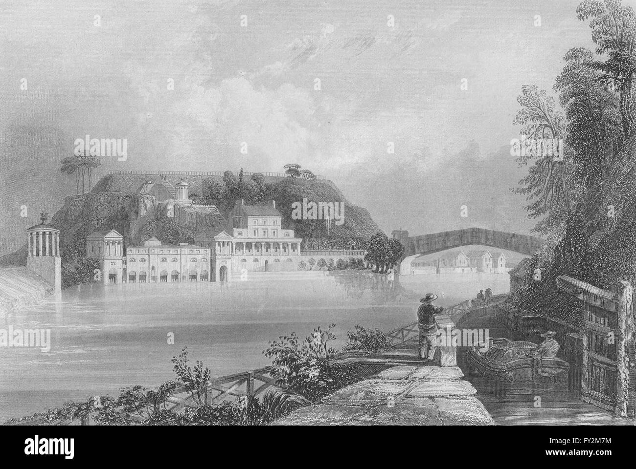 Schuylkill Water Works (Philadelphia), Pennsylvania. WH BARTLETT, print