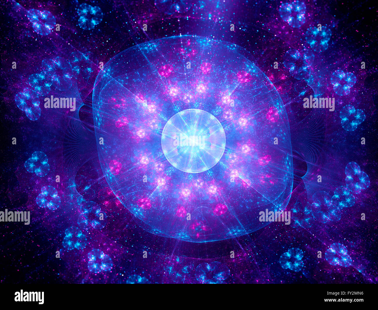 Higgs boson fractal artwork, computer generated abstract background Stock Photo