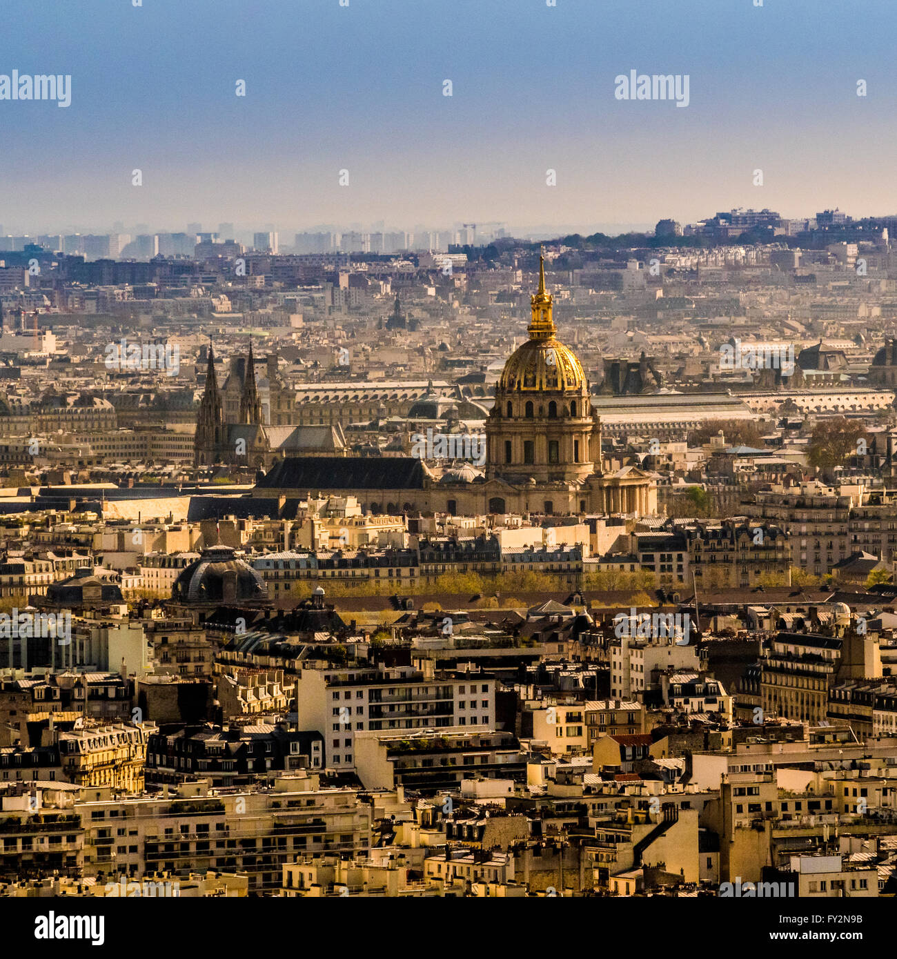 Aerial view of Les Invalides, Paris, France. Stock Photo