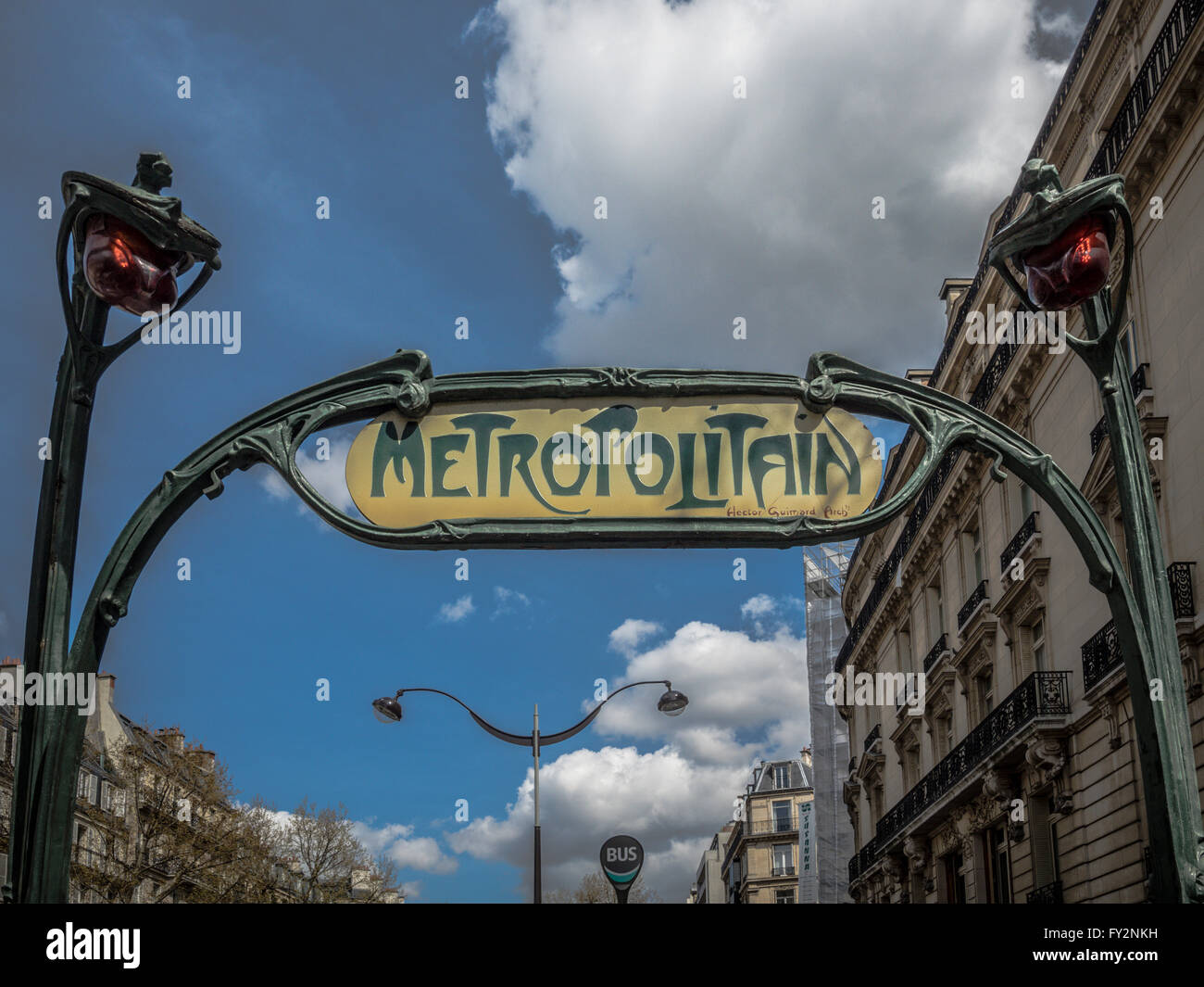 Paris Metro sign, France. Stock Photo