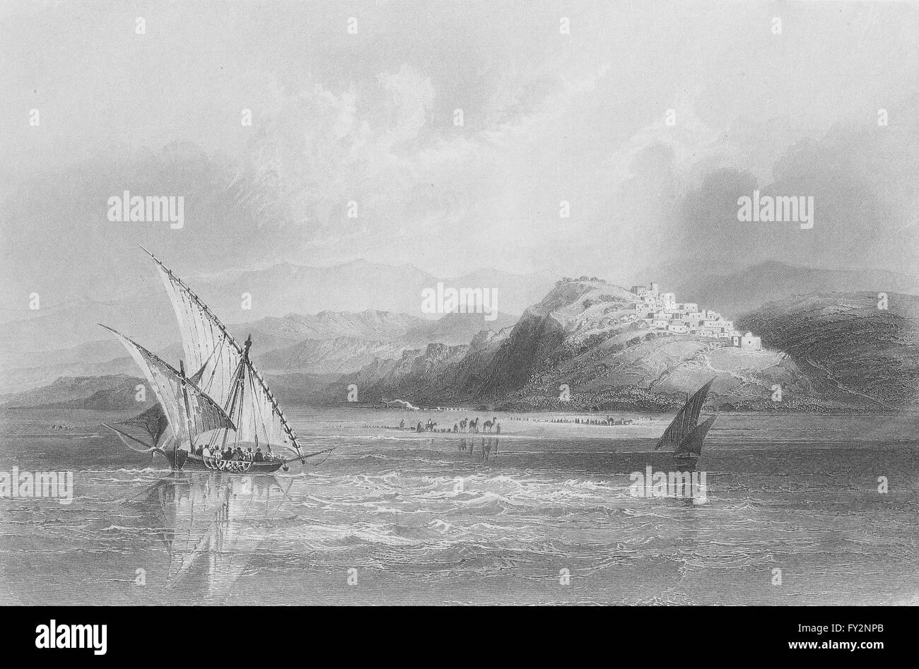 LEBANON Sarepta & SidonBartlett, antique print 1847 Stock Photo Alamy