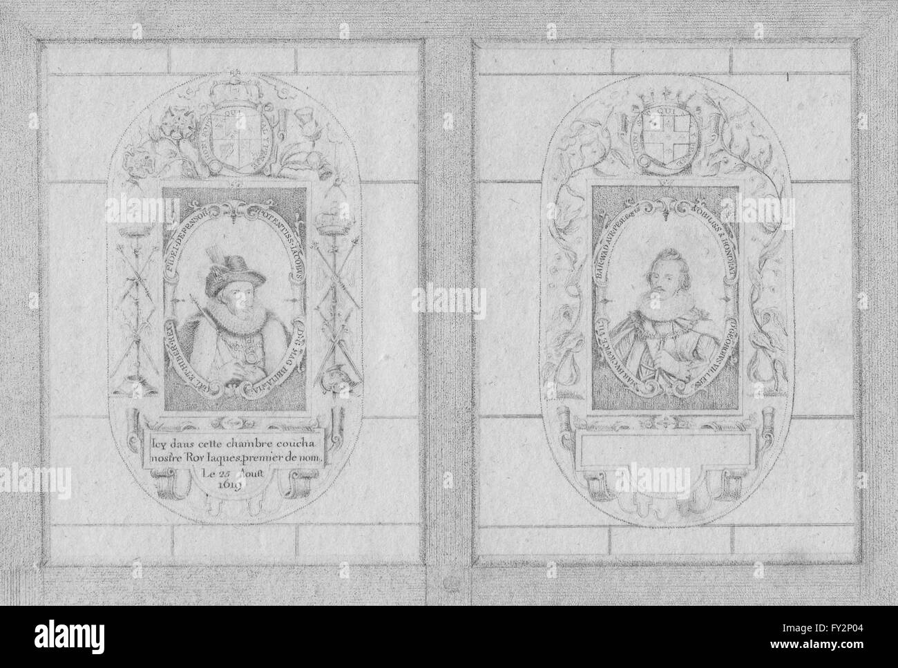 HAMPSTEAD Window in the Chicken House, antique print 1814 Stock Photo