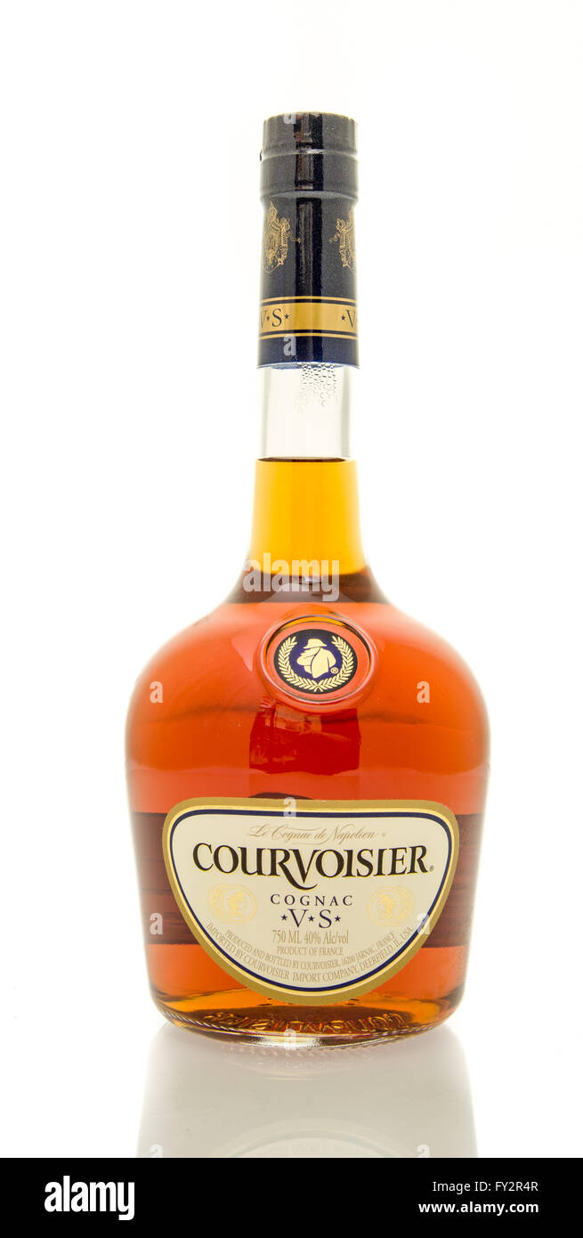 Winneconne, WI - 19 March 2016:  A bottle of Courvoisier cognac Stock Photo