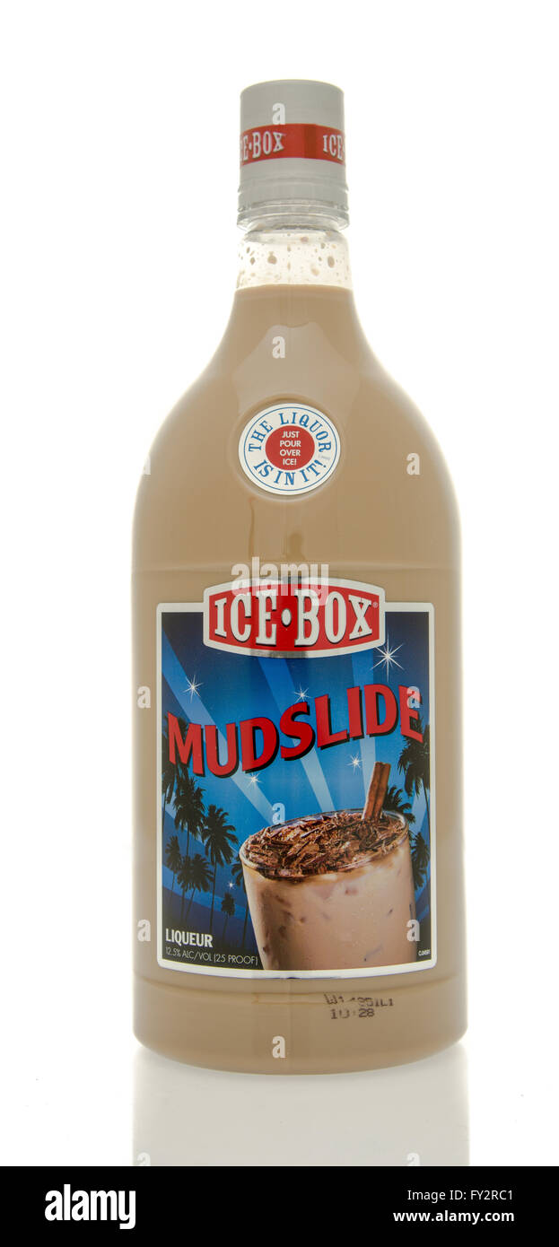 Winneconne, WI - 19 March 2016:  A bottle of Ice box mudslide liqueur Stock Photo