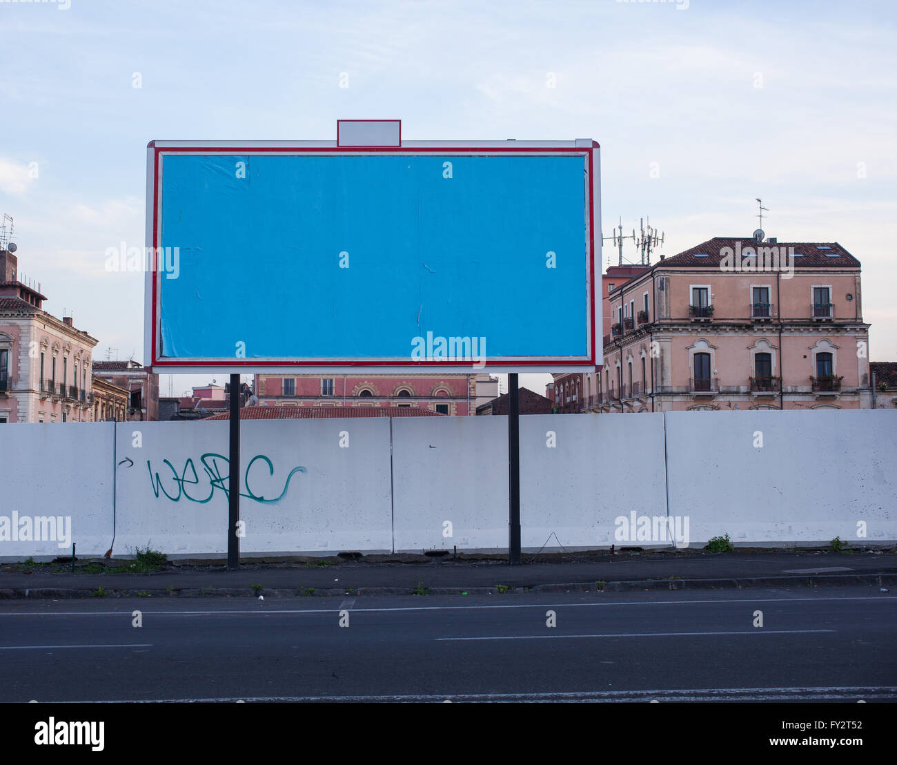 View of Empty billboard in Catania. Italy Stock Photo