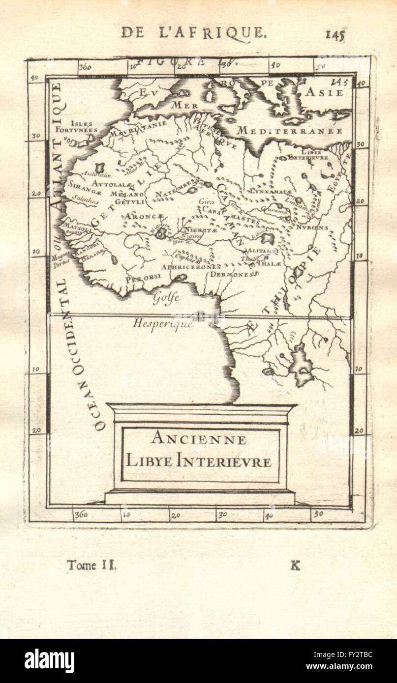 WEST AFRICA/MAGHREB:Tribes:Garamantes Getgulie'Ancienne Libye'.MALLET, 1683 map Stock Photo
