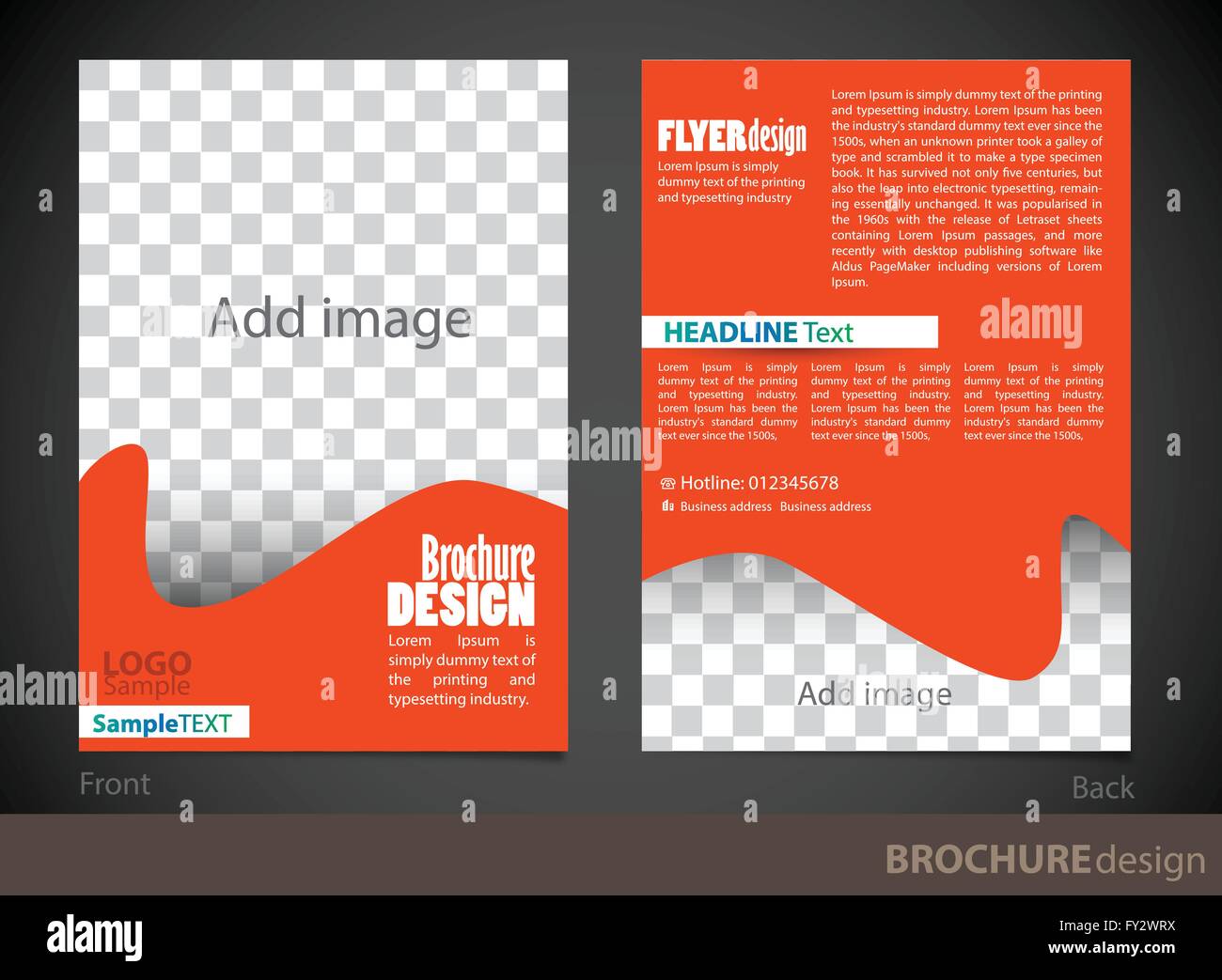 Brochure Design Template Proportionally For Size Stock Vector Image Art Alamy