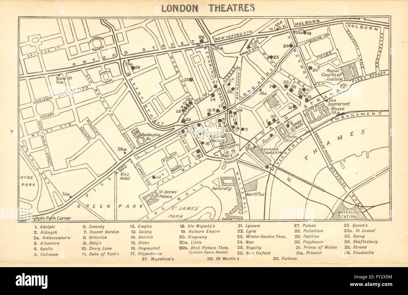 Leicester Square &c 1953 old map LONDON WEST END CINEMAS & NEWS THEATRES 