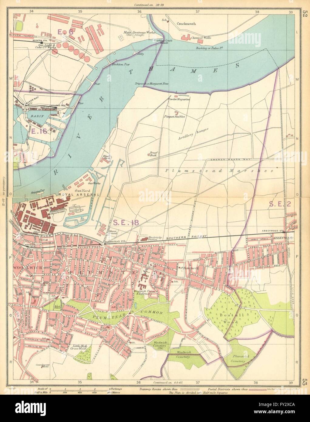 LONDON E: Plumstead Woolwich Arsenal Abbey Wood Beckton Manor Way, 1925 ...