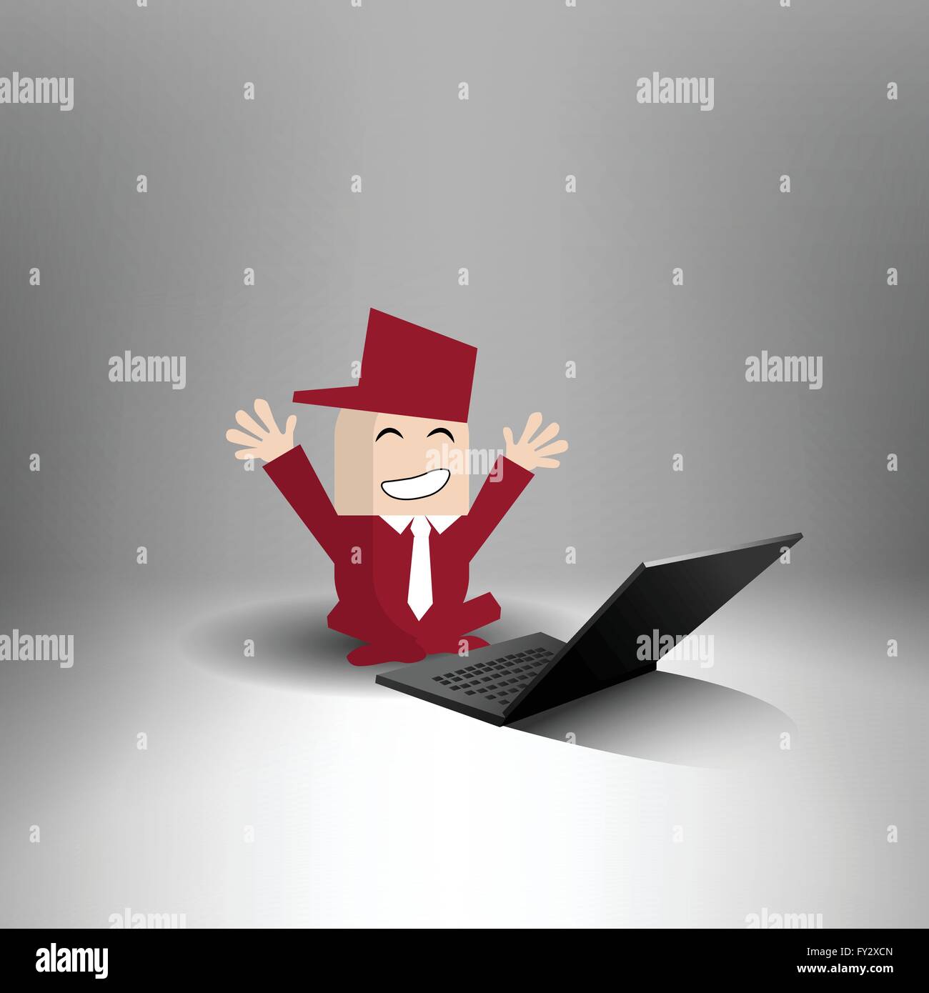 Guy on laptop screen Stock Vector Images - Alamy