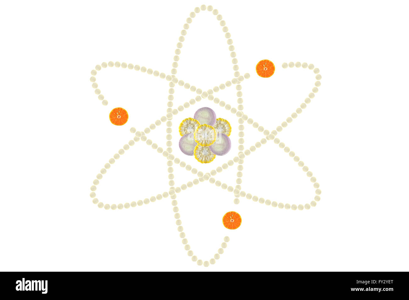 Atomic structure on white background Stock Photo