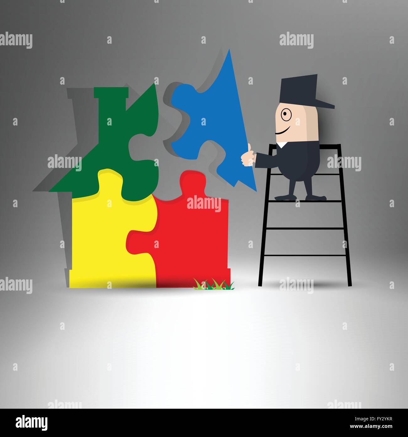 Jigsaw puzzle clip art cartoon hi-res stock photography and images - Alamy