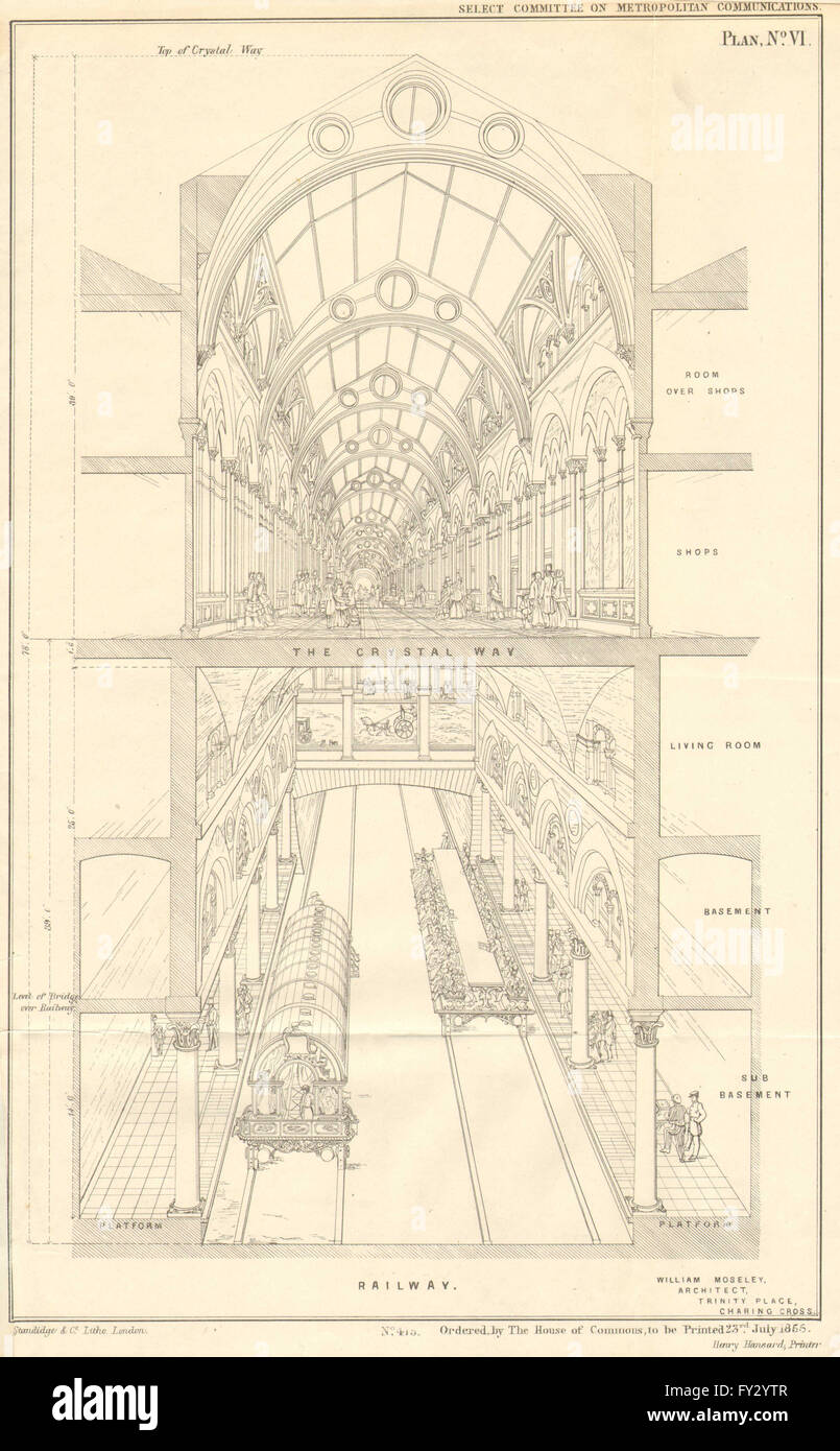 Section of William Moseley's CRYSTAL WAY and Railway. WILLIAM MOSELEY, 1855 Stock Photo