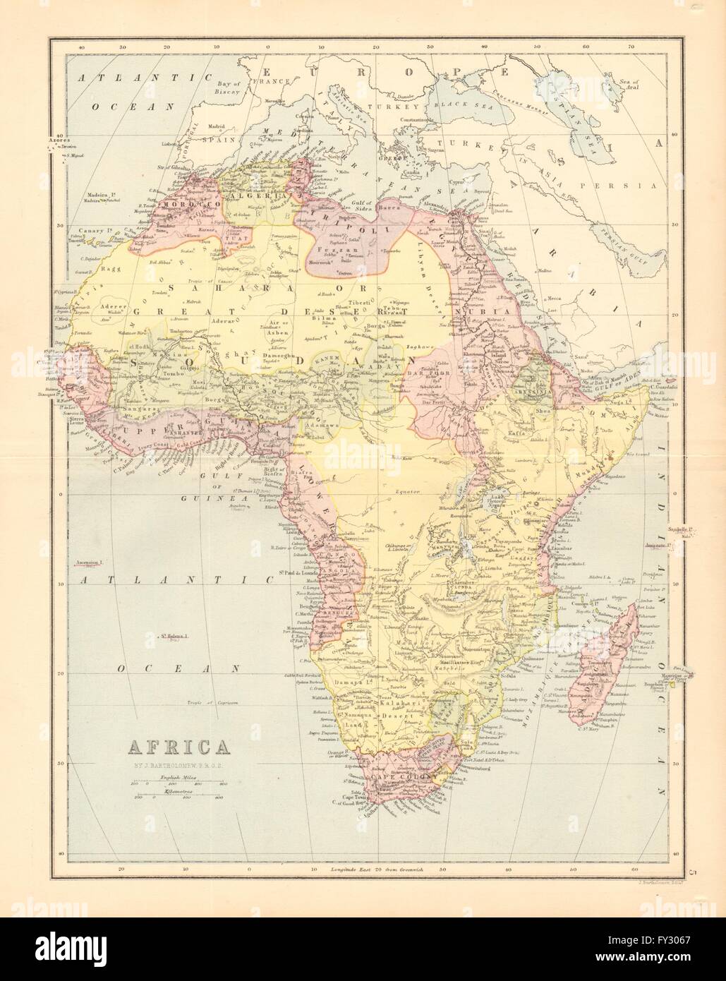Africa Pre Scramble For Africa Bartholomew 1876 Antique Map Stock Photo Alamy Africa Pre Scramble For Africa Bartholomew 1876 Antique Map Stock Photo Alamy